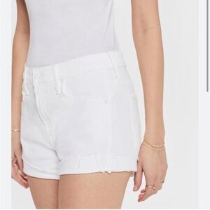 Mother Jeans The Rascal Slit Flip Short In Glass Slipper Mid Rise 2.5" I…